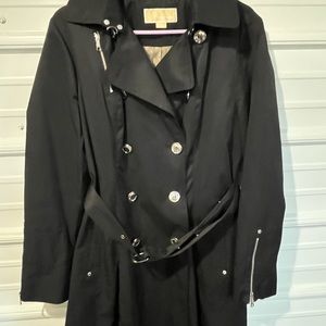 Michael Kors, Black Trench Coat, Size Large,Excellent Condition